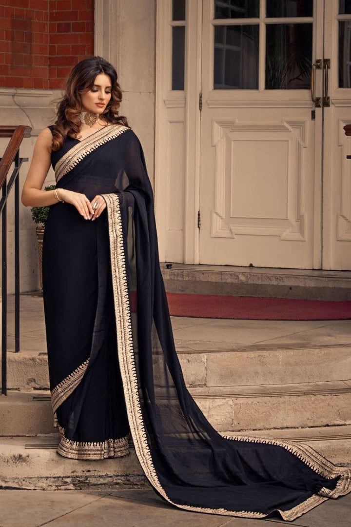 Kaanchi London - Kashish - Black - Georgette - Saree - Studio by TCS