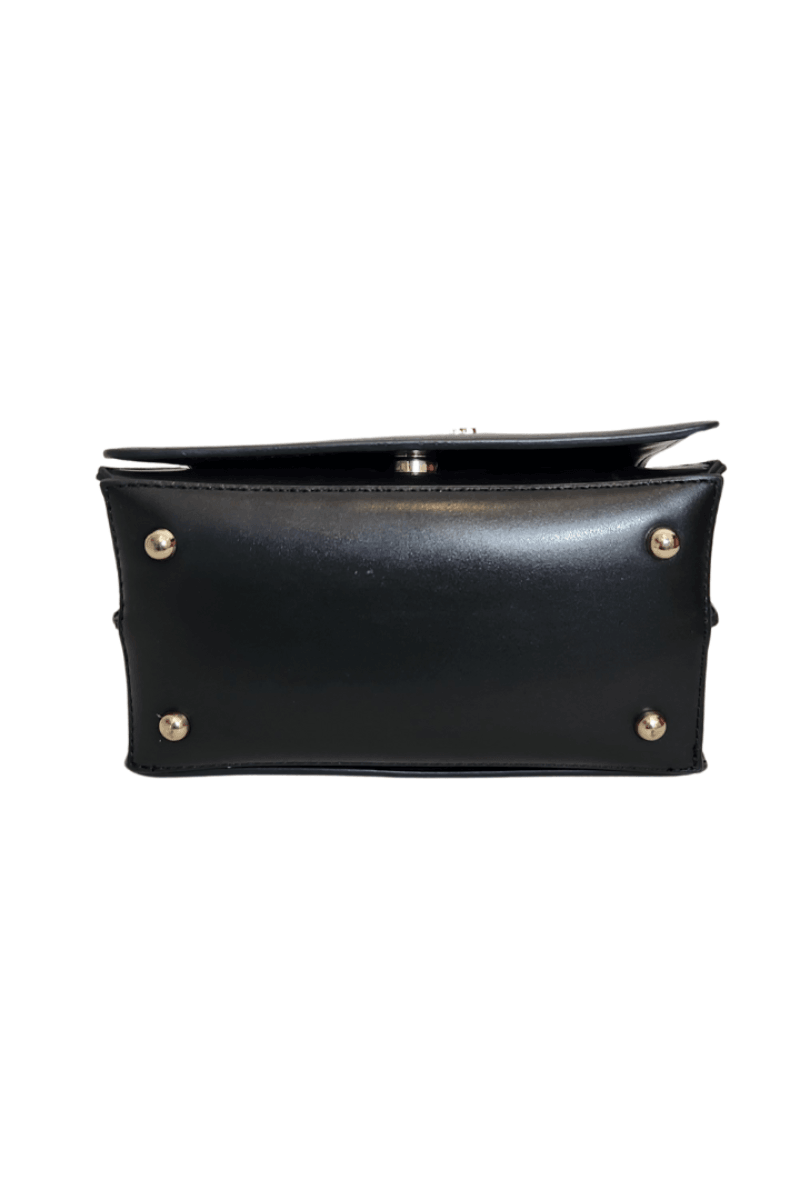 Pre-Loved Treasures - Guess Black Kendy Double Flap Leatherette Crossbody Bag