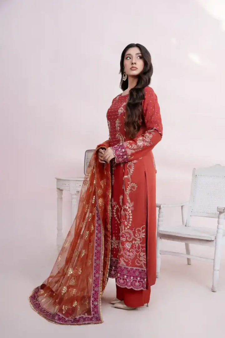 Sarajahan - Aizal - Chiffon - Orange - 3 Piece