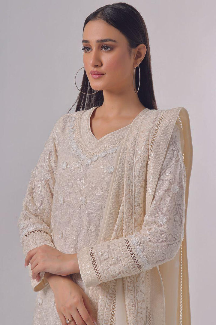 Rizwan Beyg Design - Hana - Cotton Net - White - 2 Piece