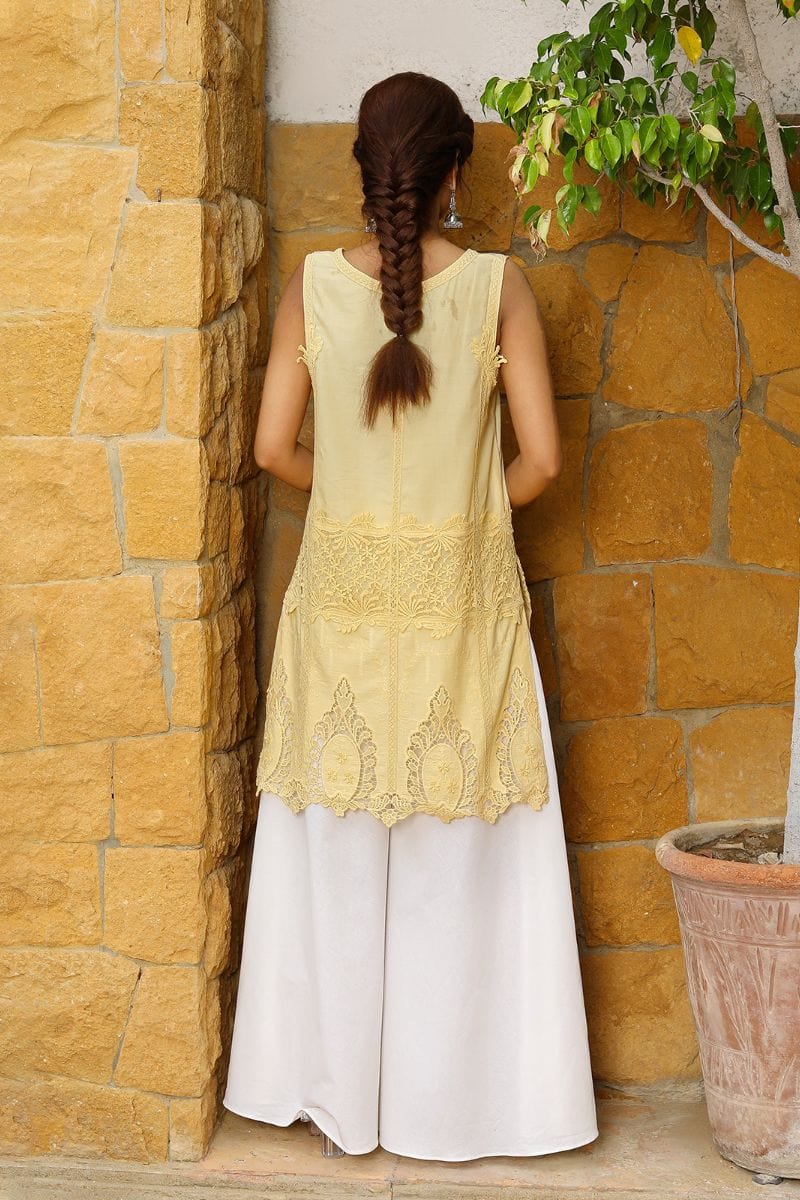 Rizwan Beyg - Azka Yellow Sleeveless - Cotton - 2 Piece - Studio by TCS