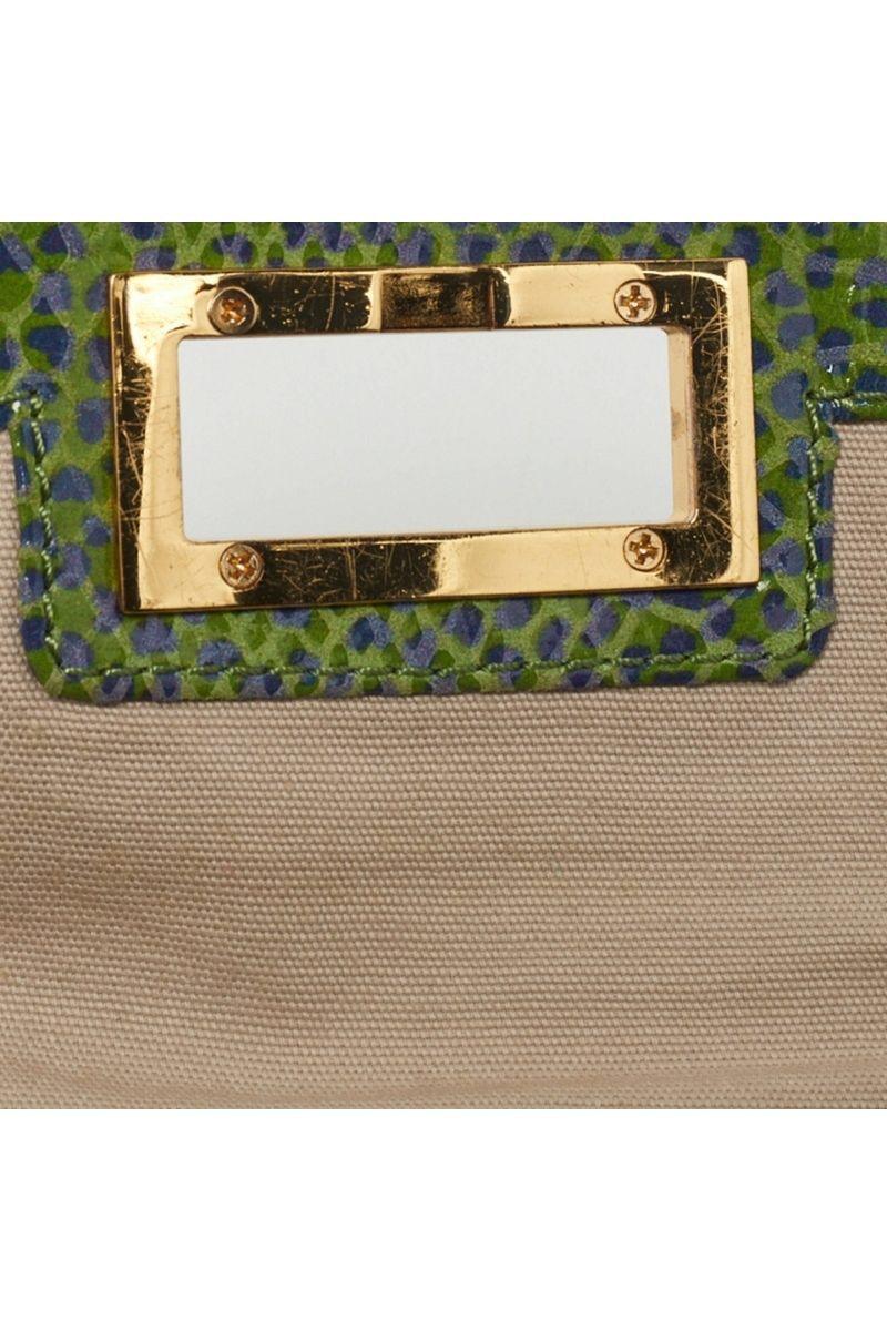 Haute Secret Shoppers - Tory Burch Green Python Print Laminate Leather Shoulder Bag