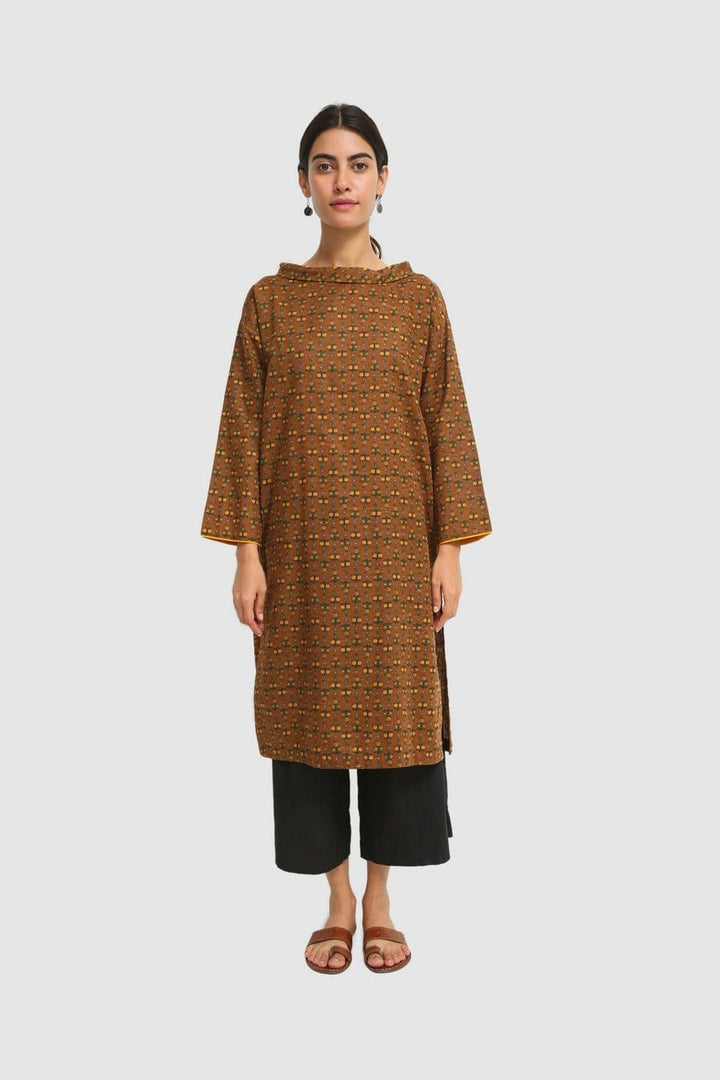 Generation - Brown Nuristan Bateau Neckline Shirt - 1 PC