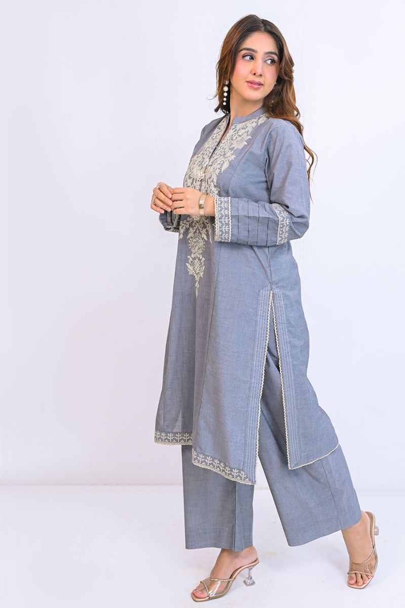 Ayla Studio - Fitoor - Chambray - Grey - 2 Piece