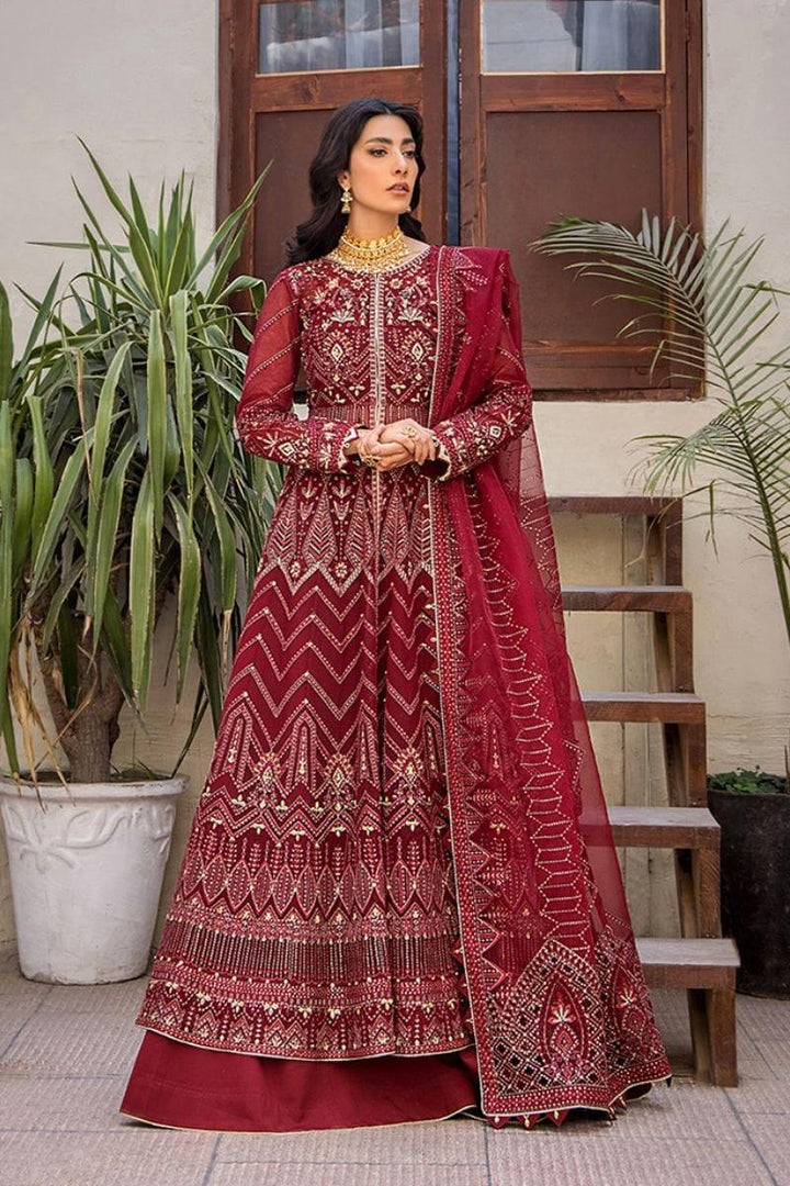 Fozia Khalid - AMORA - Maroon - Embroidered - Pishwas - 4 Piece - Studio by TCS