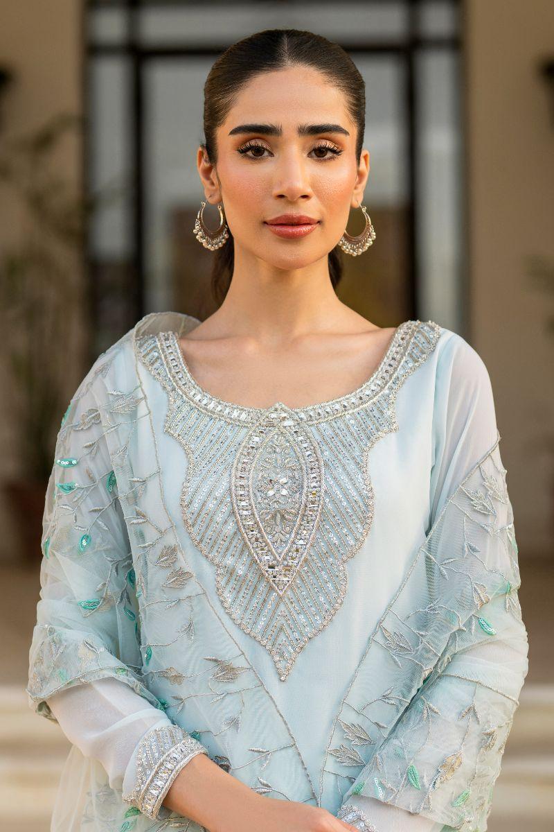 Natasha Kamal - Adele - aqua - Georgette lined with crepe de chin - 3 Piece