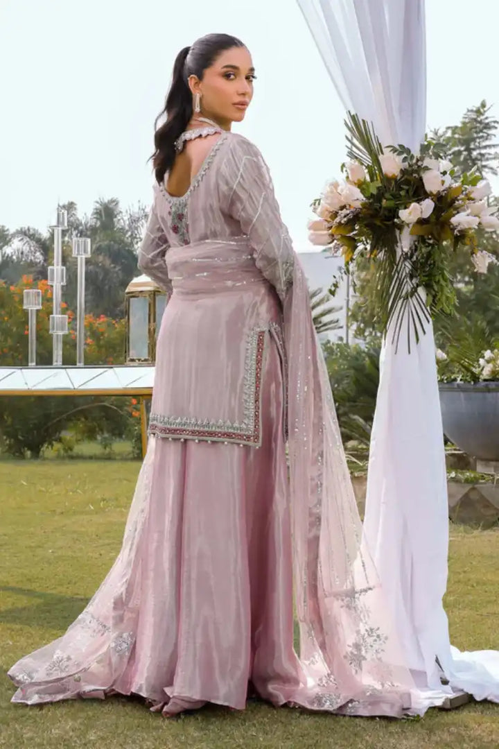 Reema Ahsan - Anamta - Tissue & Net - Rose pink  - 3 Piece