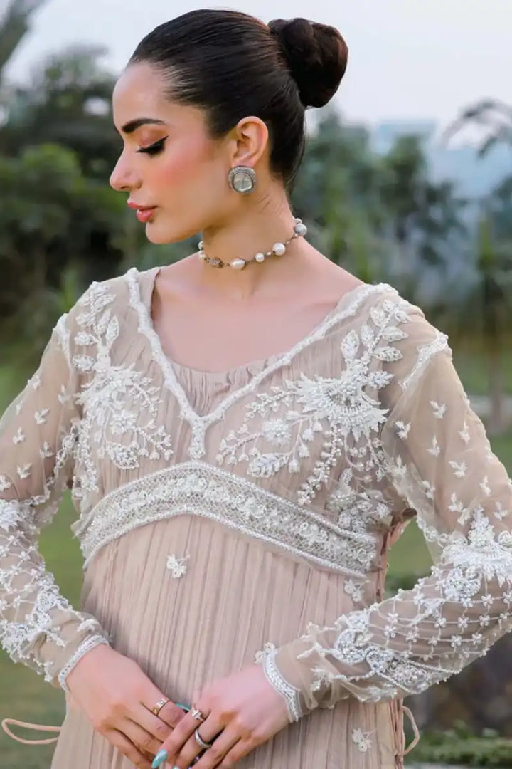 Reema Ahsan - Aramis - Net & Silk - Skin  - 3 Piece