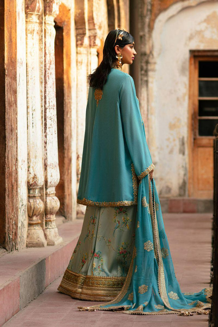 Nilofer Shahid - Aria - Maansi - Blue - Georgette Chiffon - 3 Piece