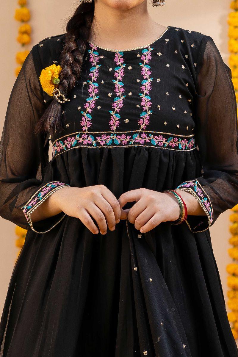 Modest - Meher - Chiffon - Black - 3 Piece