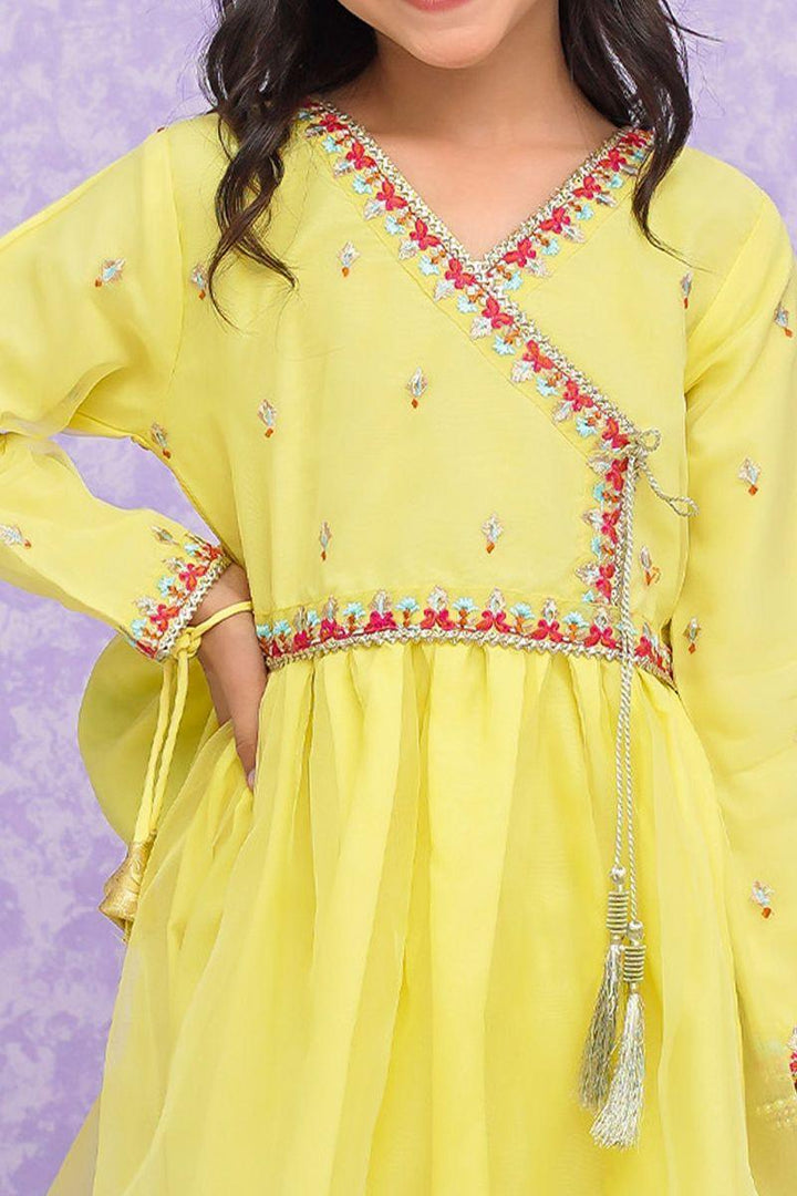 Modest - Mehjabeen - Lemon - Organza - Girls 3 Piece Suit