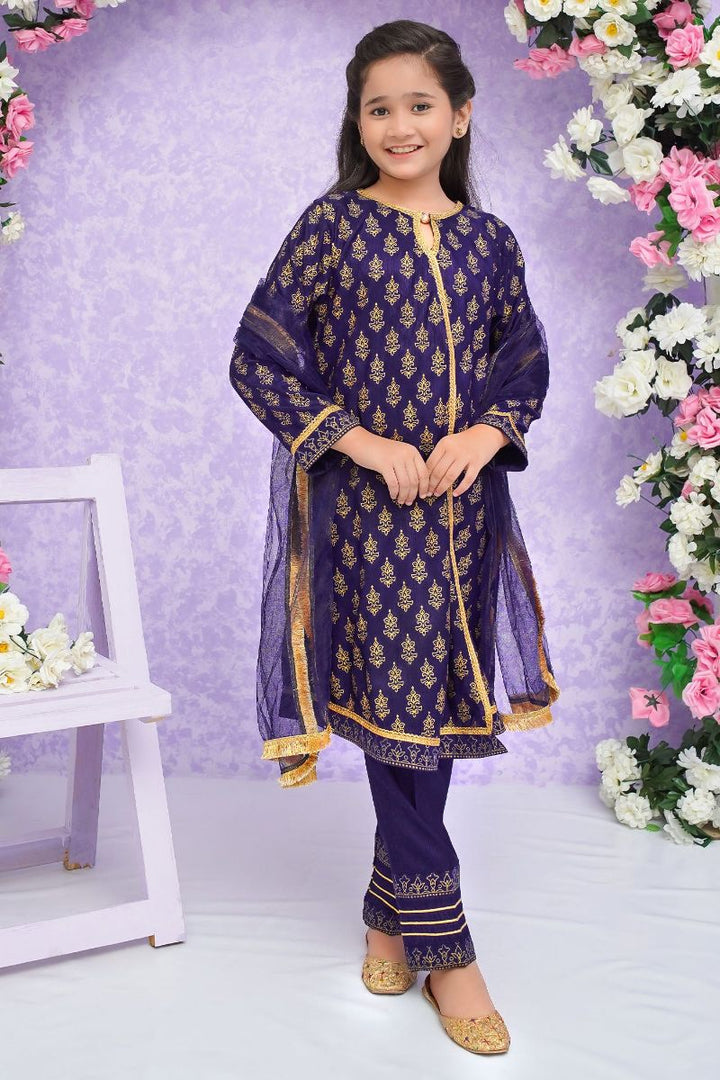 Modest - Zareen - Blue - Rawsilk - Girls 3 Piece Suit