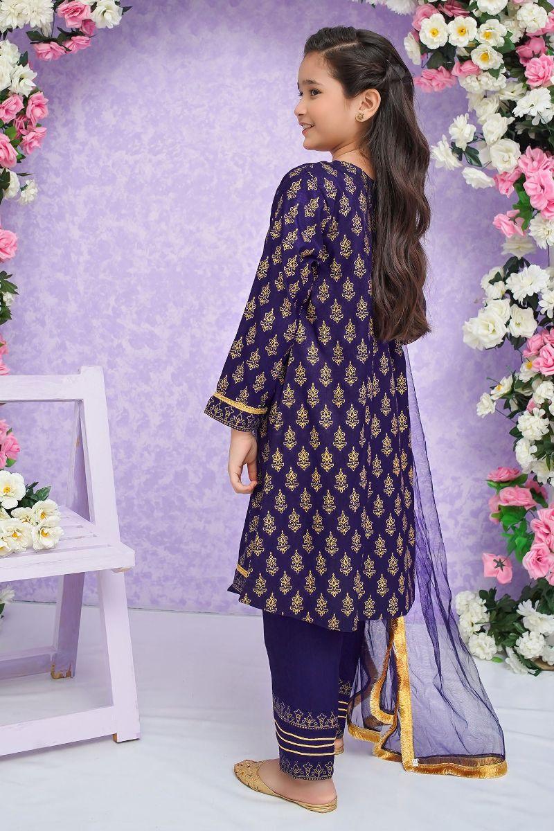 Modest - Zareen - Blue - Rawsilk - Girls 3 Piece Suit