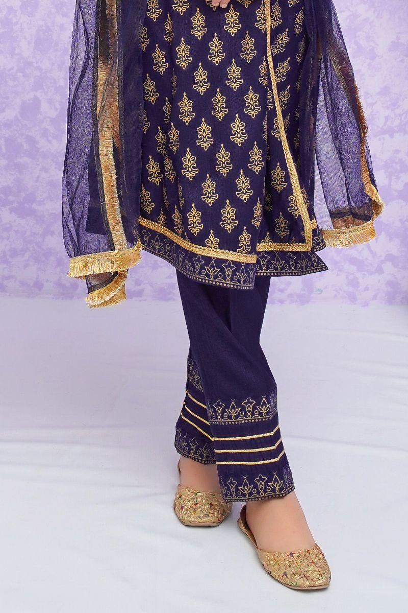 Modest - Zareen - Blue - Rawsilk - Girls 3 Piece Suit