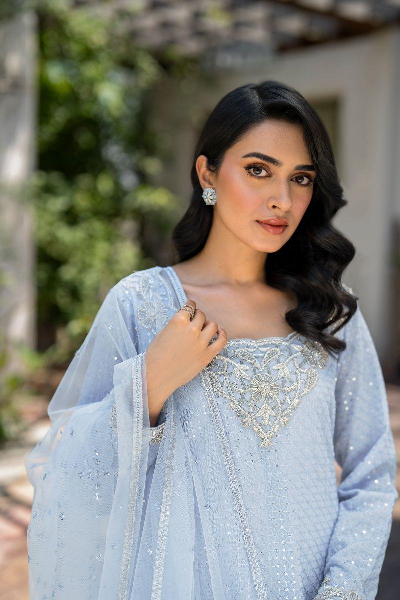 Natasha Kamal - Aster - light blue - Georgette lined with crepe de chin - 3 Piece