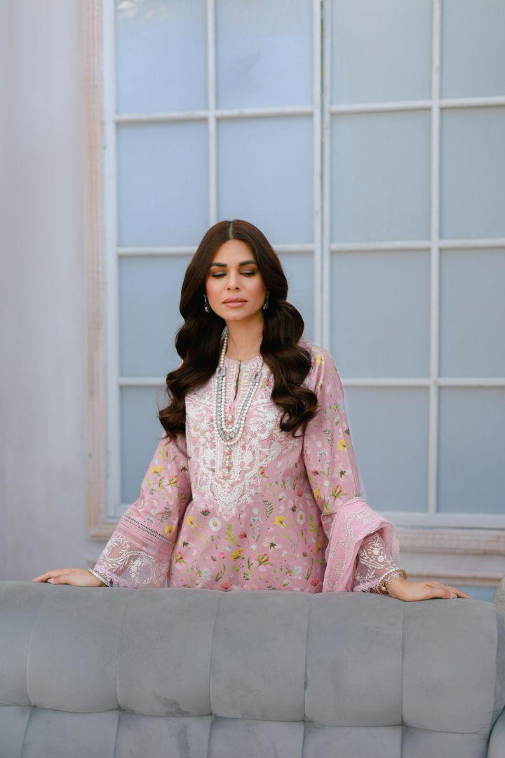 Reema Ahsan - Ayla  - Lawn & Chiffon - Pastel pink - 3 Piece