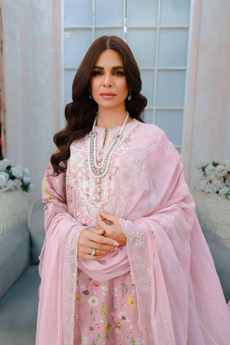 Reema Ahsan - Ayla  - Lawn & Chiffon - Pastel pink - 3 Piece