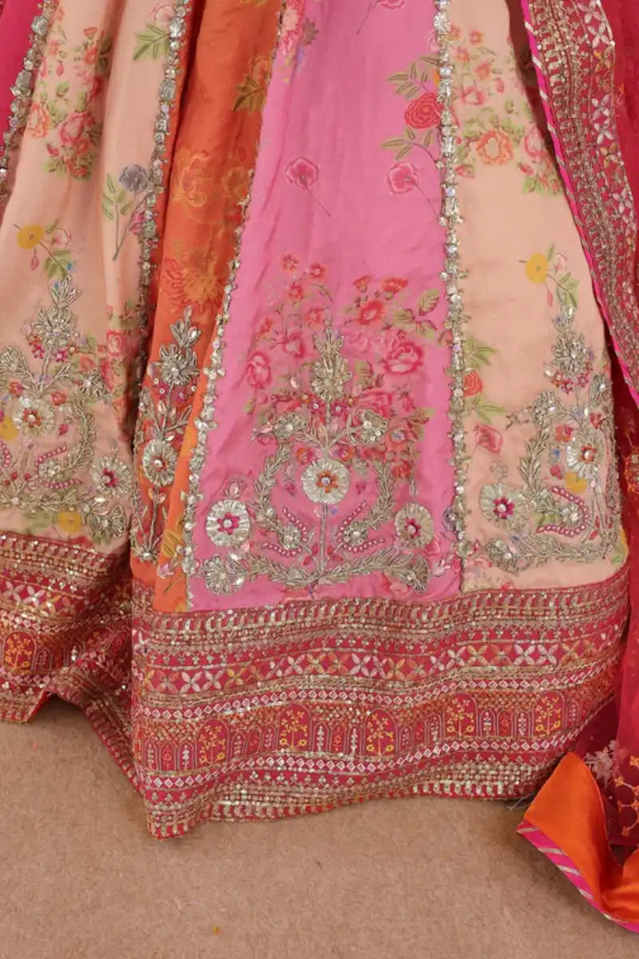 Reema Ahsan - Aynur  - PK Raw Silk & Net - Mustard, Multi & Pink - 3 Piece