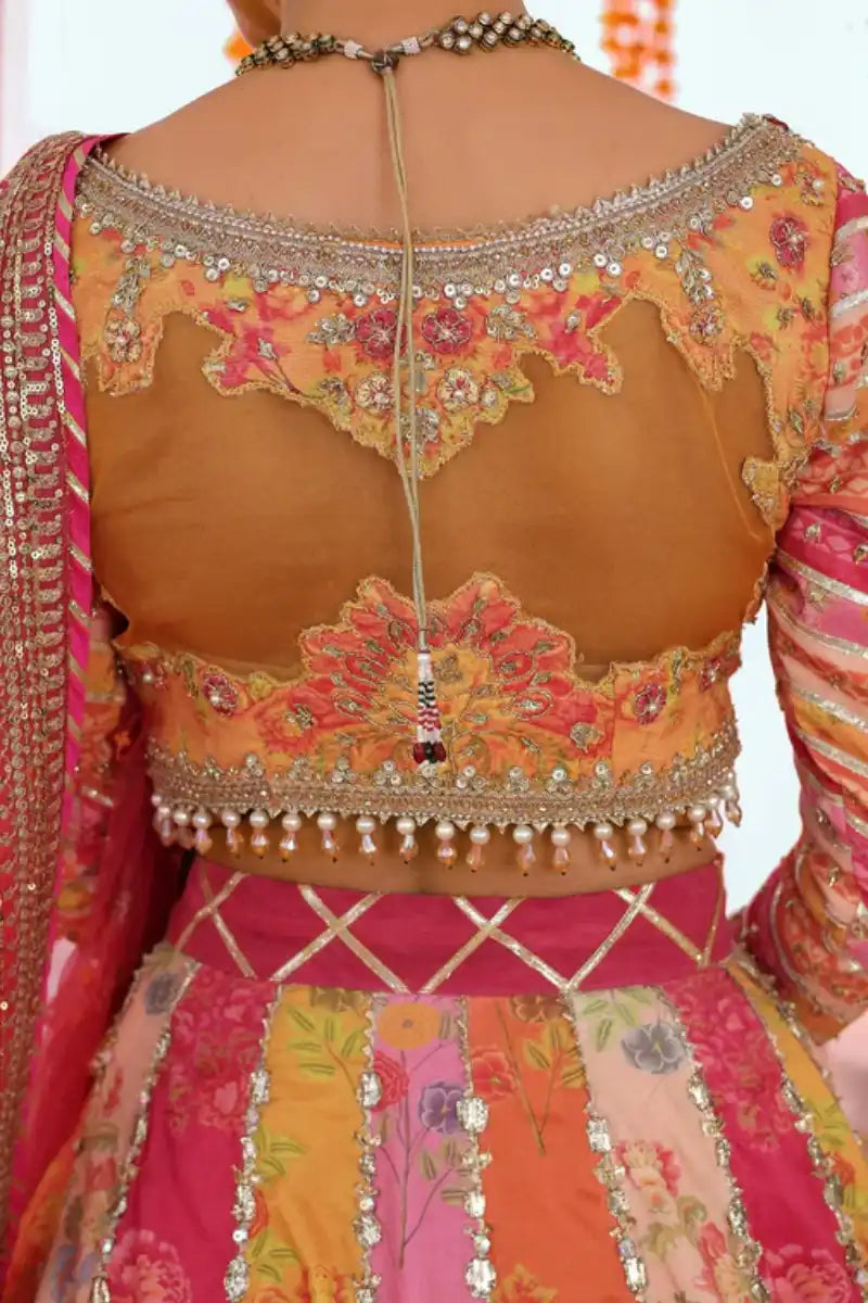 Reema Ahsan - Aynur  - PK Raw Silk & Net - Mustard, Multi & Pink - 3 Piece