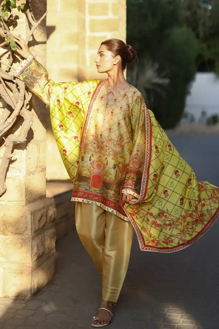 Sania Maskatiya - Aza (B) - Cotton Net & Silk - 3 Piece