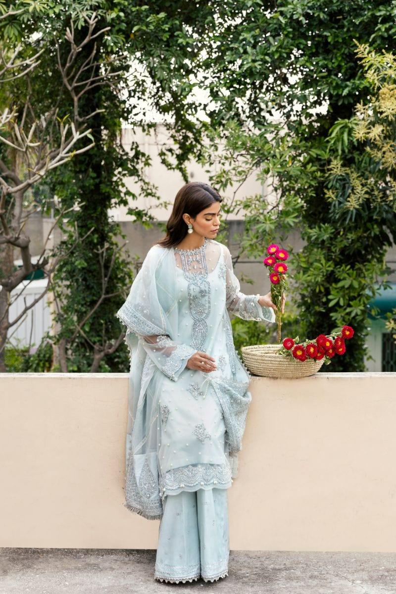 Zarub - ZALAYA - Chatta Patti - Icy Mint - Unstitched - 3 Piece - Studio by TCS