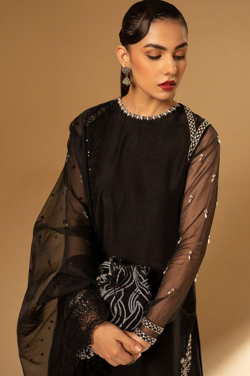 Fozia Khalid - Black Swan - Silk - 2 Piece