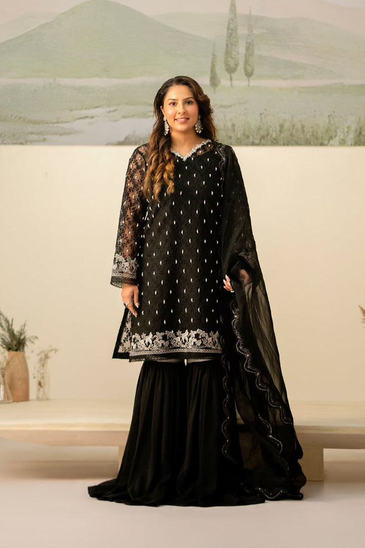 Fozia Khalid - Tissa - Black - Organza - 3 Piece