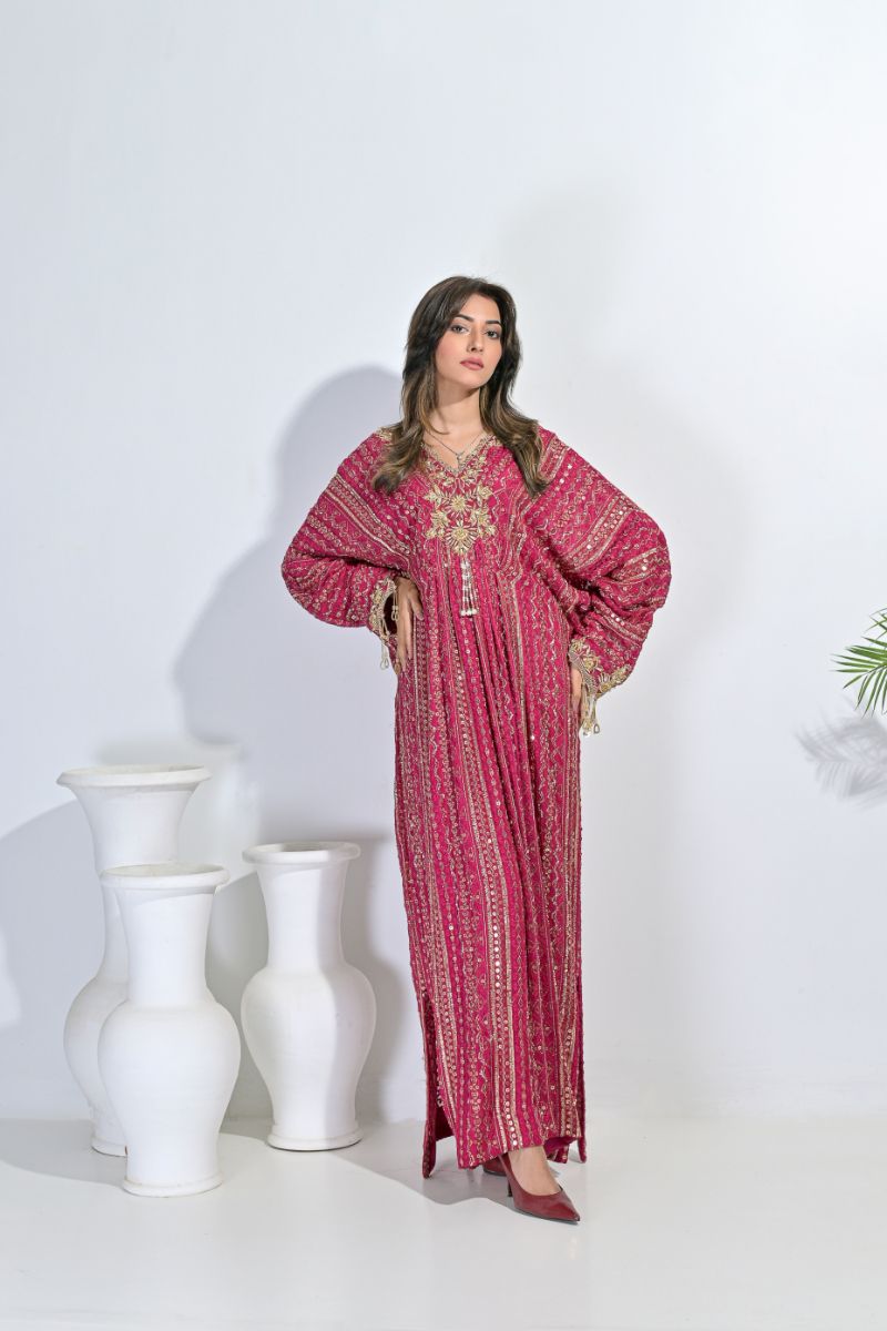 Rubys Couture - Kaftan- Maahin - Chiffon, Cotton & Silk - 2 Piece