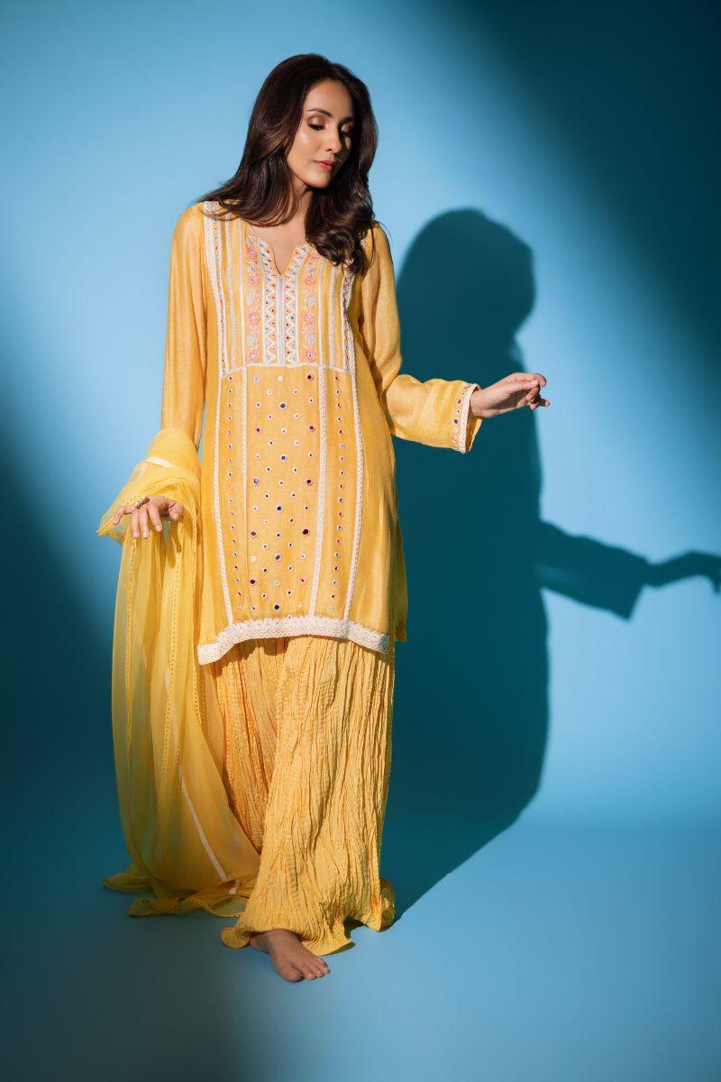 Insia Sohail - Balouchi love - Yellow - 3 Piece - cotton net