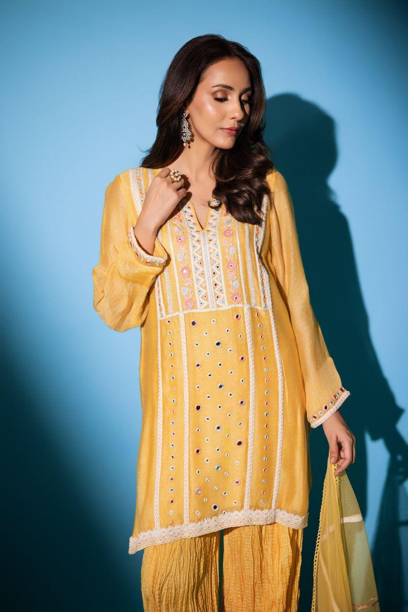 Insia Sohail - Balouchi love - Yellow - 3 Piece - cotton net