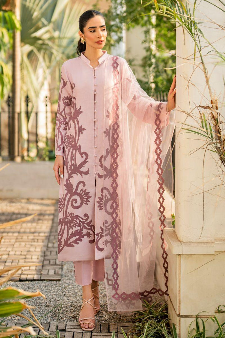 Natasha Kamal - Bonita - pink applique - Cotton net lined with cotton silk - 3 Piece