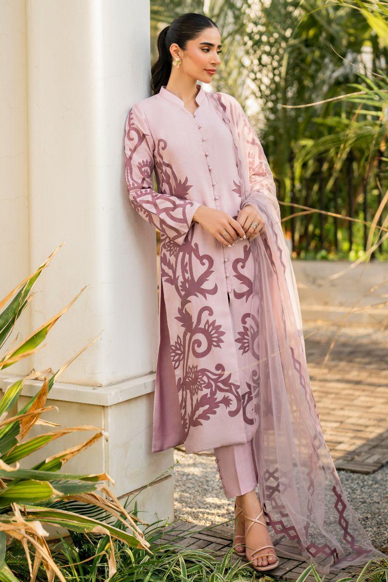 Natasha Kamal - Bonita - pink applique - Cotton net lined with cotton silk - 3 Piece