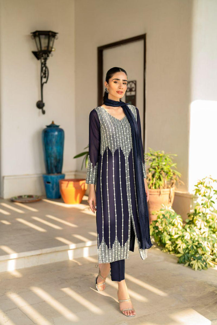 Natasha Kamal - Britt - navy - Georgette lined with crepe de chin - 3 Piece