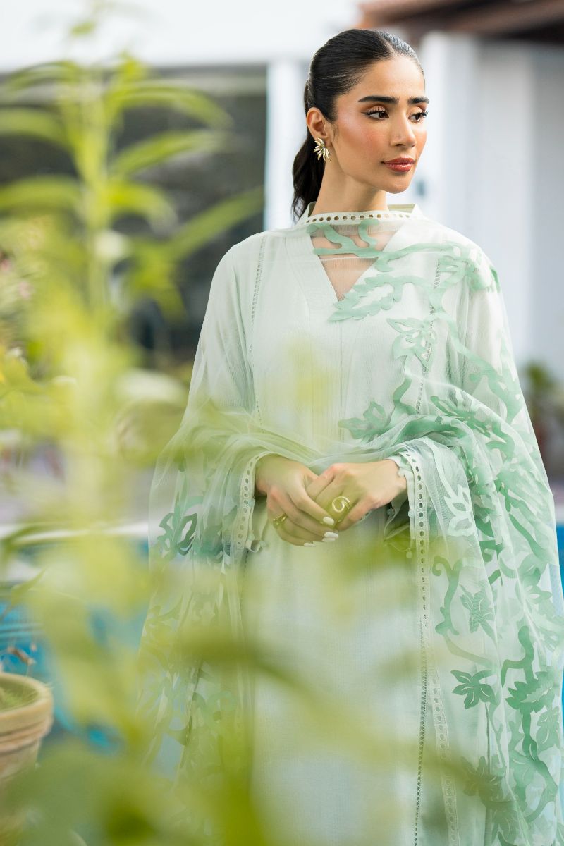 Natasha Kamal - Carmen - green applique - Cotton net lined with cotton silk - 3 Piece