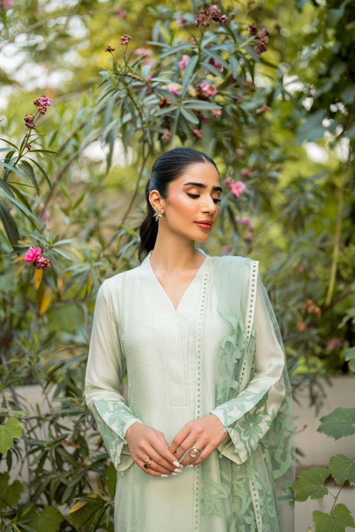 Natasha Kamal - Carmen - green applique - Cotton net lined with cotton silk - 3 Piece