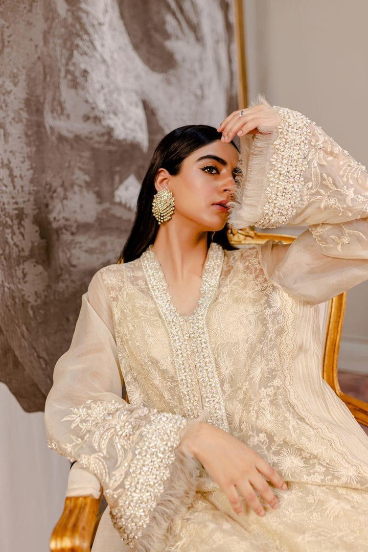 Fozia Khalid - Chanterelle Beige - Organza - 4 Piece - Studio by TCS