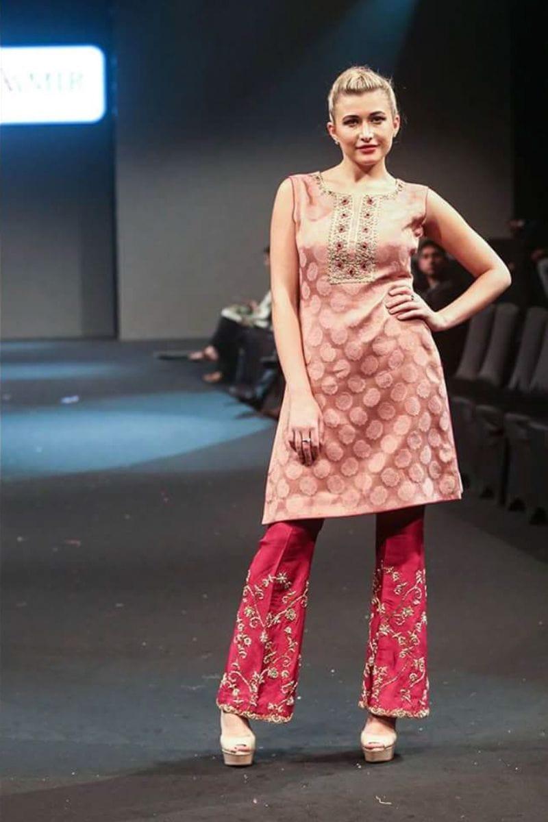 Sadia Aamir - Cherry pink - Pink - Chiffon & Silk - 2 Piece - Studio by TCS