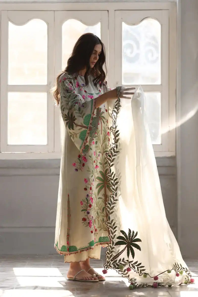 Sania Maskatiya - Cia - Khaddi, Silk & Organza - 3 Piece