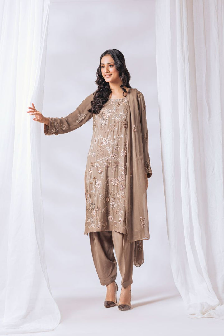 Khayal by Shaista Hasan - Classic allure - Pure Georgette & Chiffon - 3 Piece