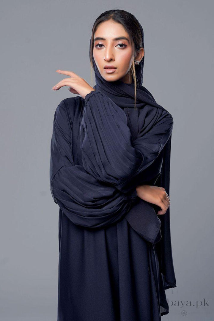 Abaya.pk - Arfaana'h Blue Abaya & Hijab - Chiffon & Nada Fabric