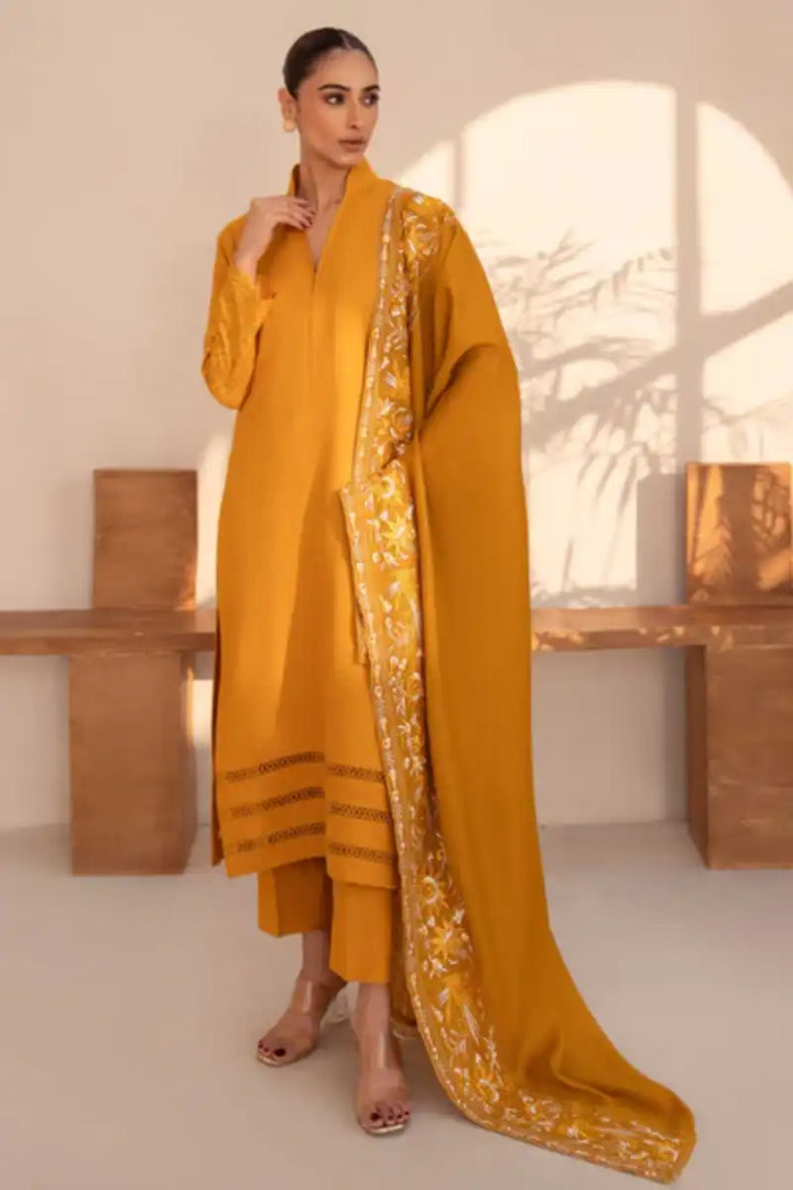 Natasha Kamal - Midas - mustard - Silk Karandi - 3 Piece