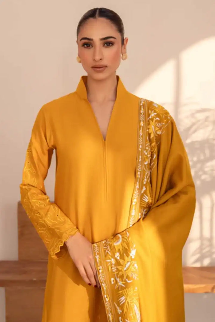 Natasha Kamal - Midas - mustard - Silk Karandi - 3 Piece