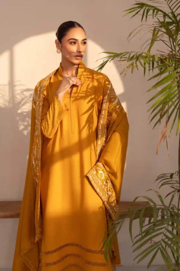 Natasha Kamal - Midas - mustard - Silk Karandi - 3 Piece