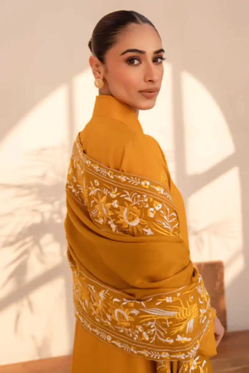 Natasha Kamal - Midas - mustard - Silk Karandi - 3 Piece