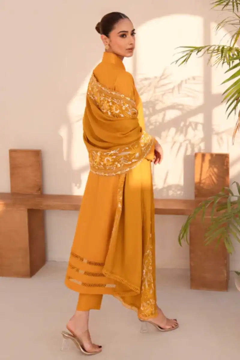 Natasha Kamal - Midas - mustard - Silk Karandi - 3 Piece