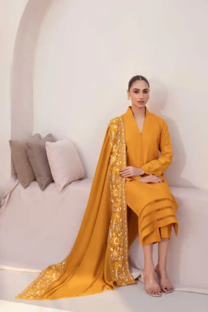 Natasha Kamal - Midas - mustard - Silk Karandi - 3 Piece