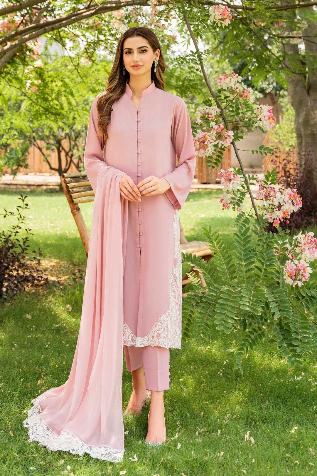 Natasha Kamal - Tea Pink Embroidered 3 Piece - Julia - Studio by TCS