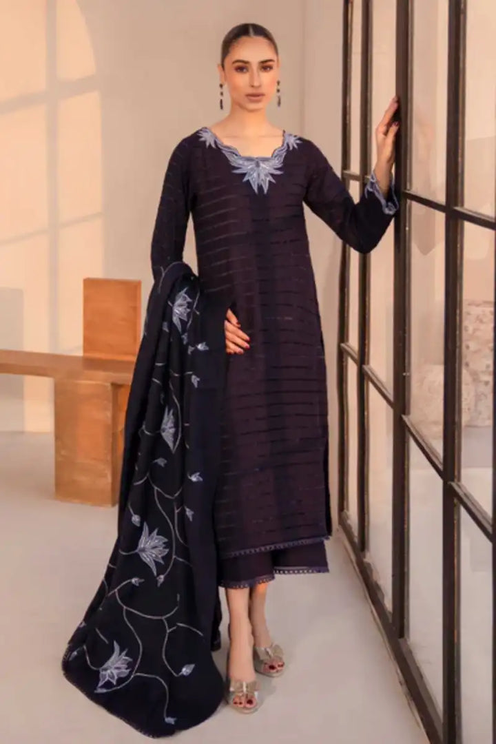 Natasha Kamal - Melania - navy - Silk Karandi - 3 Piece