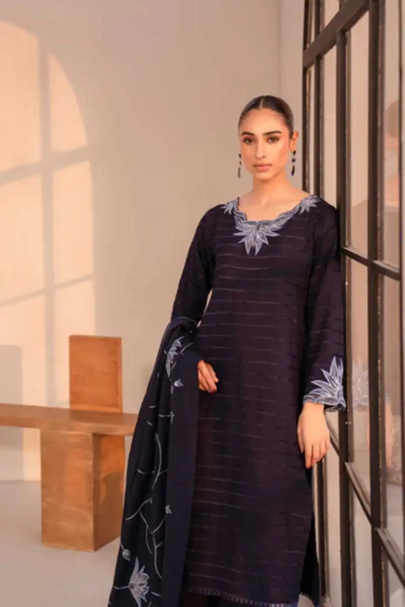 Natasha Kamal - Melania - navy - Silk Karandi - 3 Piece