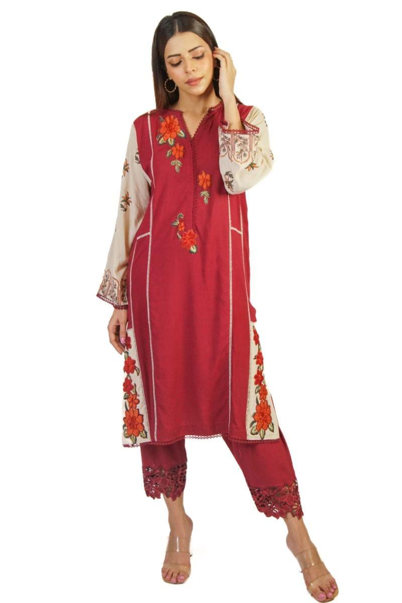 Urooj Fahd - Article 05 - Red - 3 Piece - Studio by TCS